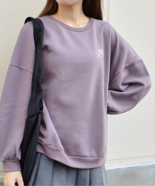 spiritoso(スピリトーゾ)の「【spiritoso】裏起毛エンジェル刺繍プルオーバー (CP)(スウェット・レディース・チャコール/パープル系その他/ブルーグレー/アイボリー・MEDIUM)」の17枚目の写真