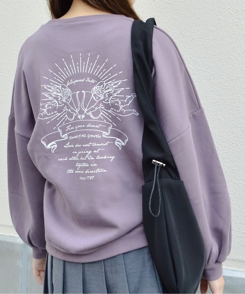 spiritoso(スピリトーゾ)の「【spiritoso】裏起毛エンジェル刺繍プルオーバー (CP)(スウェット・レディース・チャコール/パープル系その他/ブルーグレー/アイボリー・MEDIUM)」の19枚目の写真