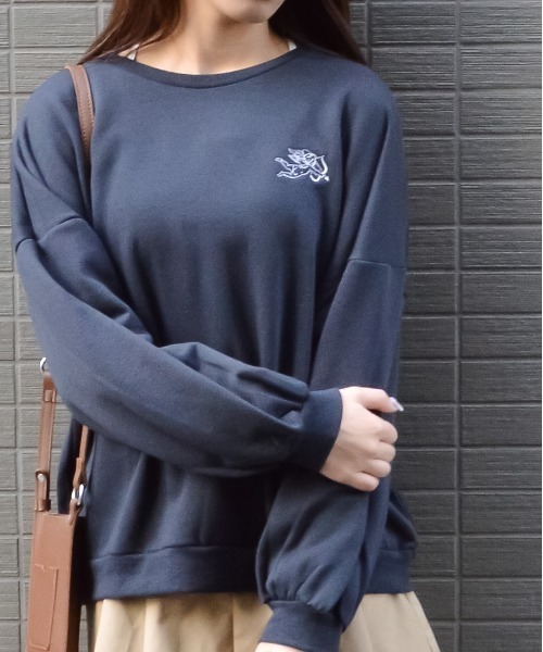 spiritoso(スピリトーゾ)の「【spiritoso】裏起毛エンジェル刺繍プルオーバー (CP)(スウェット・レディース・チャコール/パープル系その他/ブルーグレー/アイボリー・MEDIUM)」の21枚目の写真