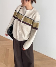 CANAL JEAN | El mar　ラインZIPニットカーディガン(カーディガン/ボレロ)