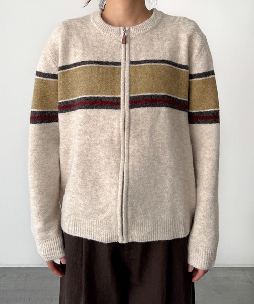 CANAL JEAN(キャナルジーン)の「El mar ラインZIPニットカーディガン(カーディガン/ボレロ・レディース・オートミール/ブラウン・ONE SIZE)」の6枚目の写真