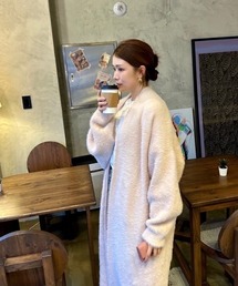 ipugo/イプゴ シャギーロングニットコート 冬服