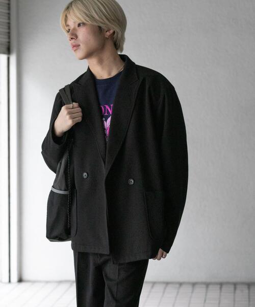 SENSE OF PLACE by URBAN RESEARCH(センスオブプレイスバイアーバンリサーチ)の「『UR TECH』ヘリンボーンダブルテーラードジャケット(その他アウター・メンズ・ブラウン/ブラック・MEDIUM/LARGE)」の2枚目の写真