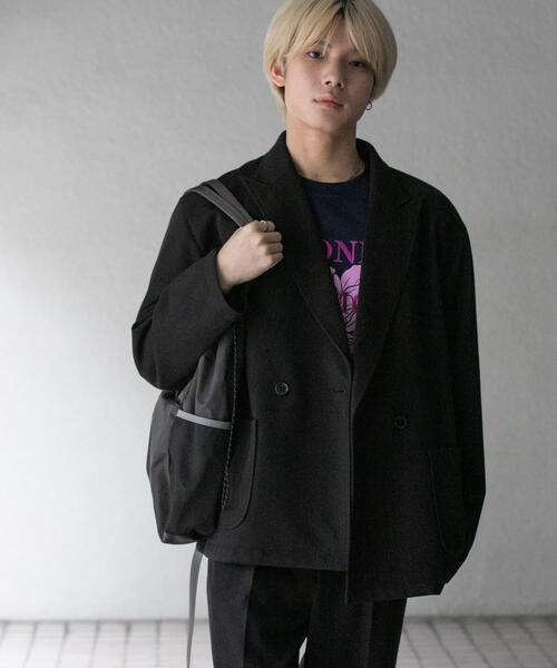 SENSE OF PLACE by URBAN RESEARCH(センスオブプレイスバイアーバンリサーチ)の「『UR TECH』ヘリンボーンダブルテーラードジャケット(その他アウター・メンズ・ブラウン/ブラック・MEDIUM/LARGE)」の3枚目の写真