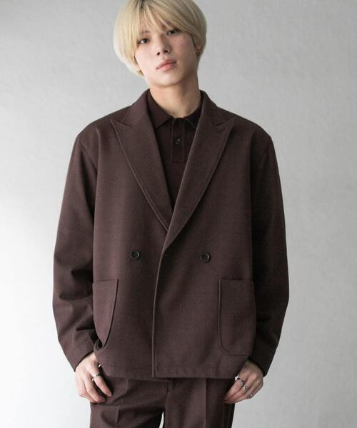 SENSE OF PLACE by URBAN RESEARCH(センスオブプレイスバイアーバンリサーチ)の「『UR TECH』ヘリンボーンダブルテーラードジャケット(その他アウター・メンズ・ブラウン/ブラック・MEDIUM/LARGE)」の10枚目の写真