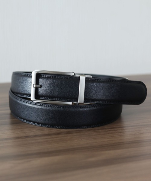 セール】【牛革】【穴なし・無段階ロック】カウレザービジネス
