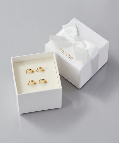 Phoebe（フィービィー）の「<限定ペア商品>【金属アレルギー対応】ワンタッチメタルフープミニペアピアス/BOX付き（ピアス（両耳用）・レディース・シルバー/イエローゴールド/ピンクゴールド/シルバー×ゴールド・FREE）」の4枚目の写真