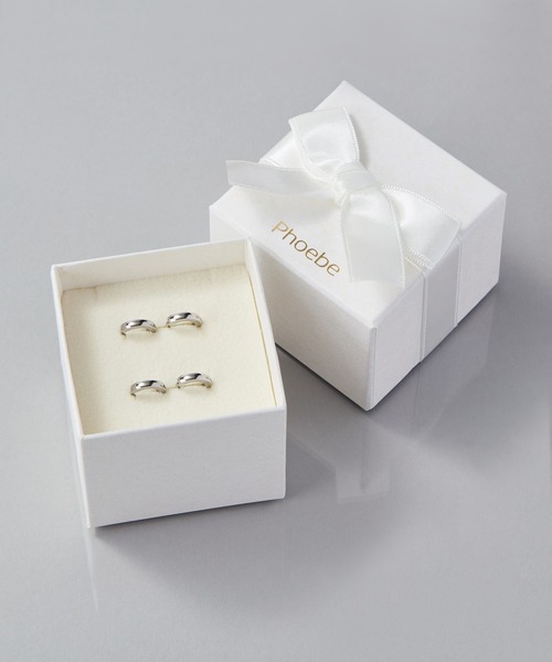 Phoebe（フィービィー）の「<限定ペア商品>【金属アレルギー対応】ワンタッチメタルフープミニペアピアス/BOX付き（ピアス（両耳用）・レディース・シルバー/イエローゴールド/ピンクゴールド/シルバー×ゴールド・FREE）」の2枚目の写真