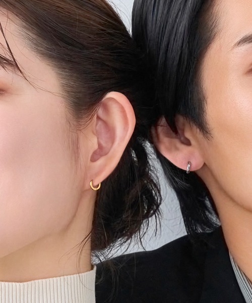 Phoebe（フィービィー）の「<限定ペア商品>【金属アレルギー対応】ワンタッチメタルフープミニペアピアス/BOX付き（ピアス（両耳用）・レディース・シルバー/イエローゴールド/ピンクゴールド/シルバー×ゴールド・FREE）」の3枚目の写真