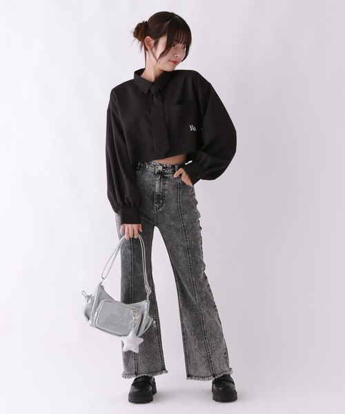 【美脚デニム】スタイルアップフレアデニム（デニムパンツ）｜repipi armario（レピピ アルマリオ）