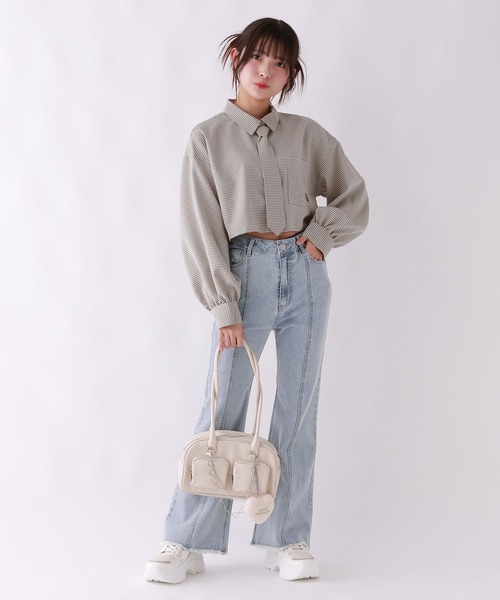 【美脚デニム】スタイルアップフレアデニム（デニムパンツ）｜repipi armario（レピピ アルマリオ）