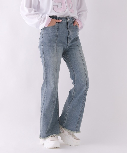 【美脚デニム】スタイルアップフレアデニム（デニムパンツ）｜repipi armario（レピピ アルマリオ）