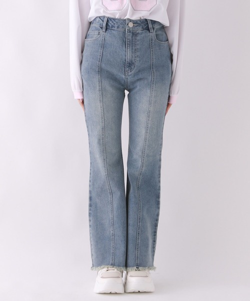 【美脚デニム】スタイルアップフレアデニム（デニムパンツ）｜repipi armario（レピピ アルマリオ）