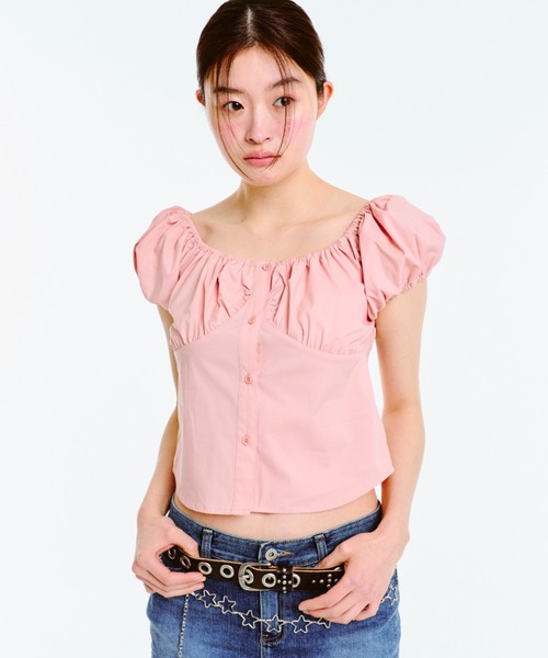 2way パフスリーブトップス セール】2WAY PUFF SLEEVE BLOUSE / 2WAYパフスリーブブラウス