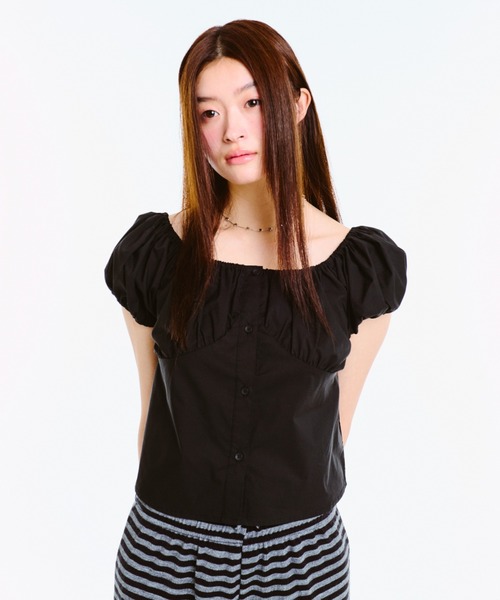 ella_selectshop　パフスリーブ　ブラウス 2WAY PUFF SLEEVE BLOUSE / 2WAYパフスリーブブラウス（シャツ