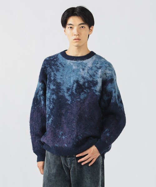 BEAMS HEART（ビームスハート）の「シャギー マーブル クルー【ユニセックス】（ニット/セーター・メンズ・ブラウン/ブラック/ネイビー・MEDIUM/SMALL/LARGE）」の3枚目の写真