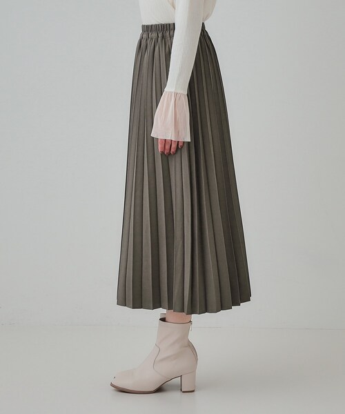 DRESKIP（ドレスキップ）の「【S-LL】軽やかな動きと優雅さを演出 プリーツスカート（スカート・レディース・ベージュ/ブラック/ブラウン系その他・01/02/03/04）」の12枚目の写真