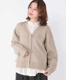 5ゲージウールミックスフライフロントカーディガン