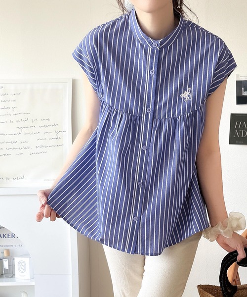 セール】デイリーからお出かけまで大活躍。フレンチスリーブ胸刺繍