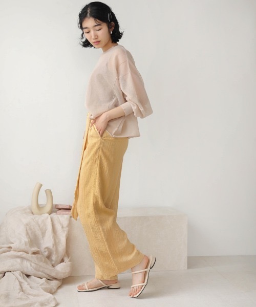 Bab（バブ）の「シアーストライプレースパンツ（その他パンツ・レディース・オフホワイト/イエロー・MEDIUM）」の15枚目の写真