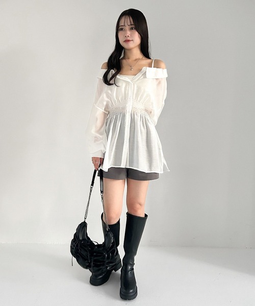 ※こちら専用商品です。ご注意ください セール】オフショルチュニックシャツ 319998（シャツ/ブラウス