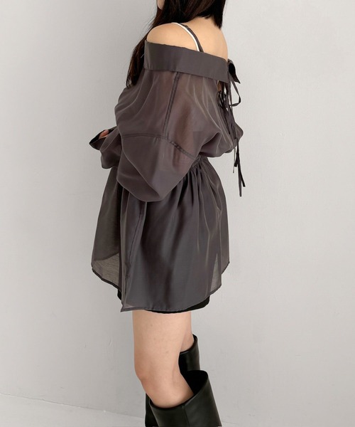 3044　こちらは専用です Heather（ヘザー）の「オフショルチュニックシャツ 319998（シャツ