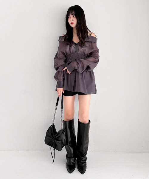 3044　こちらは専用です Heather（ヘザー）の「オフショルチュニックシャツ 319998（シャツ