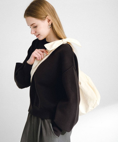 URBAN RESEARCH Sonny Label（アーバンリサーチサニーレーベル）の「2WAYリボンショルダーバッグ（ショルダーバッグ・レディース・ブラック/アイボリー・ONE）」の3枚目の写真