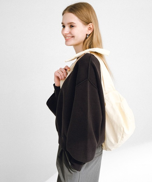 URBAN RESEARCH Sonny Label（アーバンリサーチサニーレーベル）の「2WAYリボンショルダーバッグ（ショルダーバッグ・レディース・ブラック/アイボリー・ONE）」の5枚目の写真