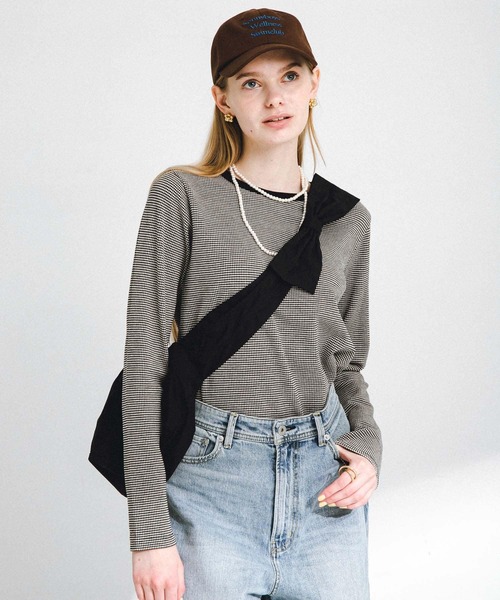 URBAN RESEARCH Sonny Label（アーバンリサーチサニーレーベル）の「2WAYリボンショルダーバッグ（ショルダーバッグ・レディース・ブラック/アイボリー・ONE）」の11枚目の写真