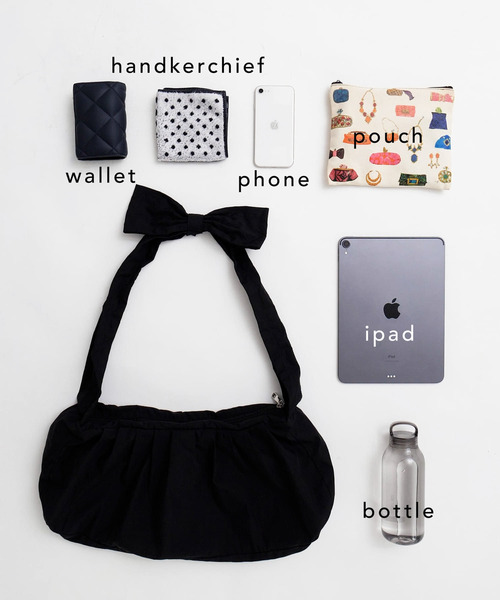 URBAN RESEARCH Sonny Label（アーバンリサーチサニーレーベル）の「2WAYリボンショルダーバッグ（ショルダーバッグ・レディース・ブラック/アイボリー・ONE）」の14枚目の写真