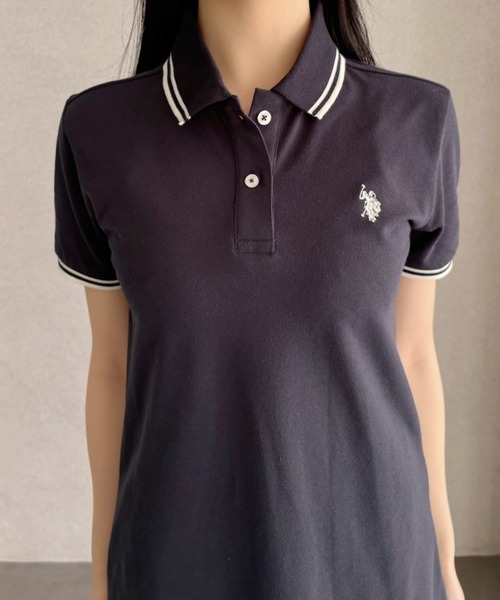 U.S. POLO ASSN.(ユーエスポロアッスン)の「Ada.別注 // U.S. POLO ASSN ラインデザイン 鹿子 ポロワンピース ミニ丈(ワンピース・レディース・グレー/ブラウン/ネイビー/ブラック/ライトグレー/ホワイト・L/M/S)」の17枚目の写真
