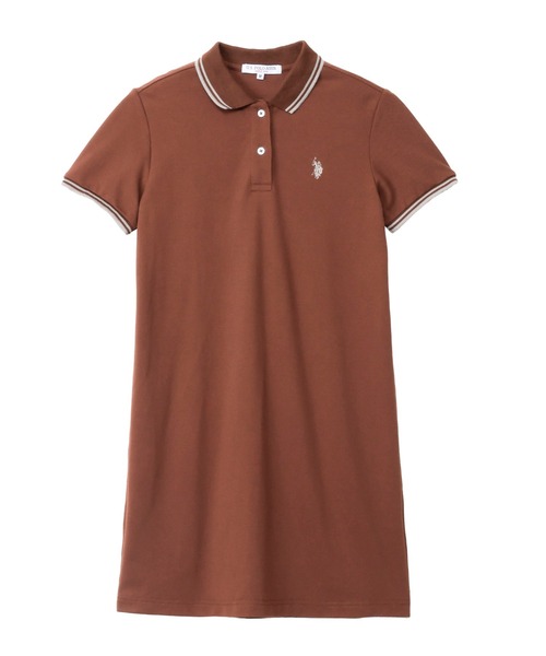 ワンピース Short Sleeve Polo Dress セール】Ada.別注 // U.S. POLO ASSN ラインデザイン 鹿子 ポロ