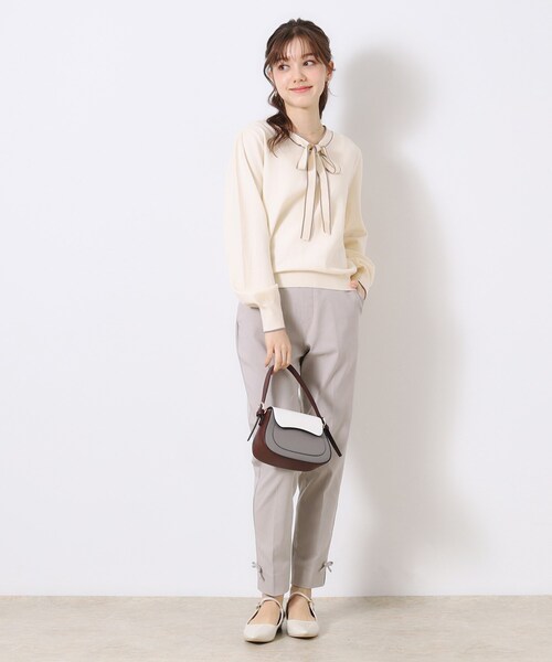 couture brooch（クチュールブローチ）の「【ラクチンきれい見えパンツ】リボンハイパーストレッチパンツ（その他パンツ・レディース・ブラック系7/ネイビー/ライトグレー/ブラック・40/34/36/42/38）」の5枚目の写真