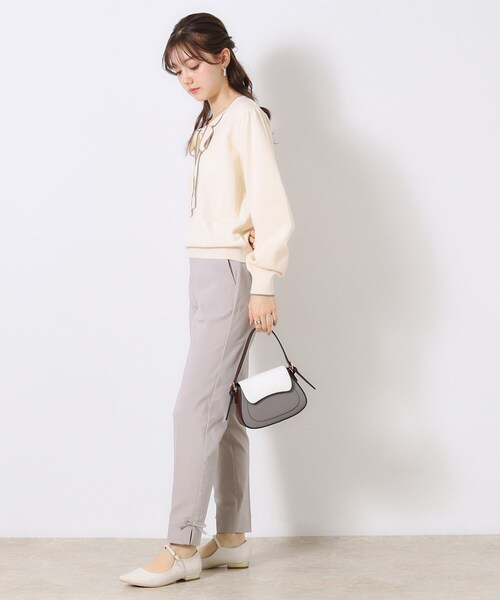 couture brooch（クチュールブローチ）の「【ラクチンきれい見えパンツ】リボンハイパーストレッチパンツ（その他パンツ・レディース・ブラック系7/ネイビー/ライトグレー/ブラック・40/34/36/42/38）」の6枚目の写真