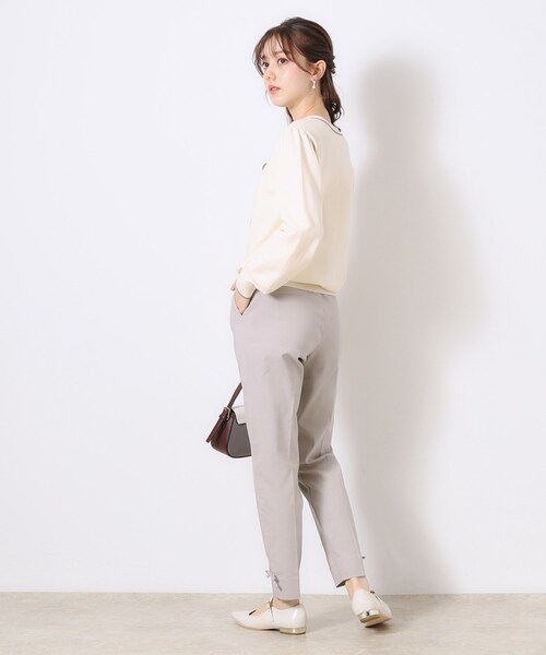 couture brooch（クチュールブローチ）の「【ラクチンきれい見えパンツ】リボンハイパーストレッチパンツ（その他パンツ・レディース・ブラック系7/ネイビー/ライトグレー/ブラック・40/34/36/42/38）」の7枚目の写真