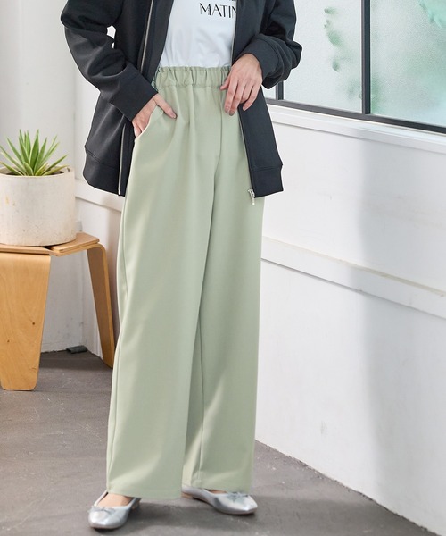Honeys（ハニーズ）の「イージーワイドパンツ（その他パンツ・レディース・ライトグリーン/ライトグレー系/ブルー/ブラック/チャコール/ブラウン・L/LL/M/S）」の5枚目の写真