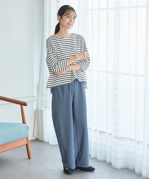 Honeys（ハニーズ）の「イージーワイドパンツ（その他パンツ・レディース・ライトグリーン/ライトグレー系/ブルー/ブラック/チャコール/ブラウン・L/LL/M/S）」の12枚目の写真