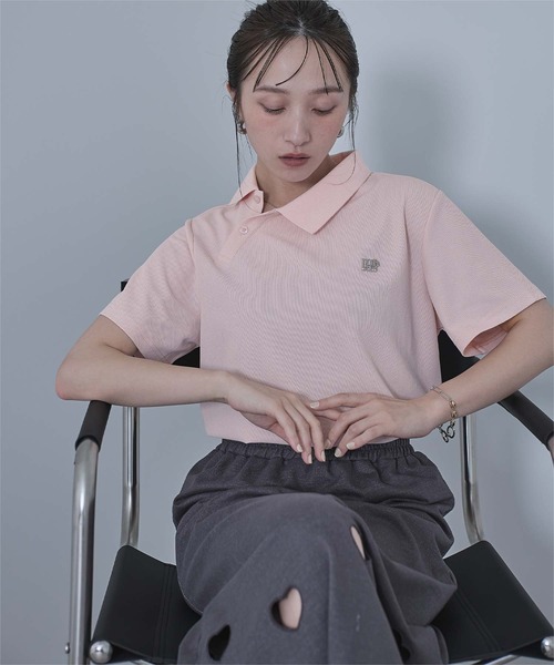 miette（ミエット）の「アシンメトリーカラーポロシャツ（シャツ/ブラウス・レディース・ピンク/ネイビー/ホワイト系その他/ライトグレー・FREE）」の11枚目の写真