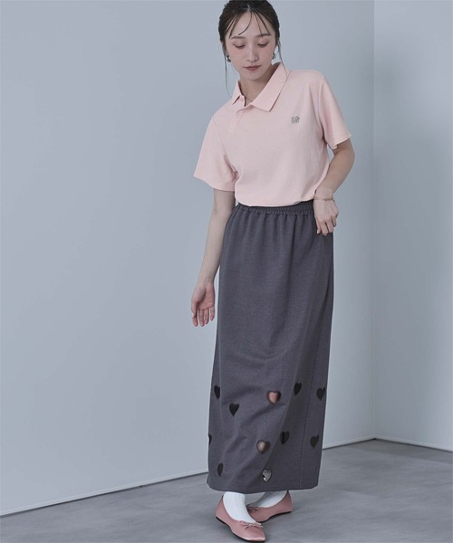 miette（ミエット）の「アシンメトリーカラーポロシャツ（シャツ/ブラウス・レディース・ピンク/ネイビー/ホワイト系その他/ライトグレー・FREE）」の14枚目の写真