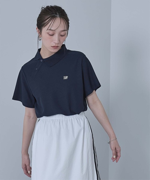 miette（ミエット）の「アシンメトリーカラーポロシャツ（シャツ/ブラウス・レディース・ピンク/ネイビー/ホワイト系その他/ライトグレー・FREE）」の7枚目の写真