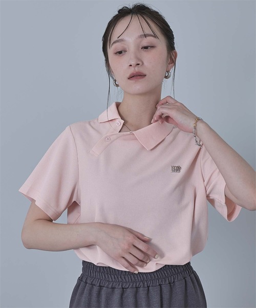 miette（ミエット）の「アシンメトリーカラーポロシャツ（シャツ/ブラウス・レディース・ピンク/ネイビー/ホワイト系その他/ライトグレー・FREE）」の15枚目の写真