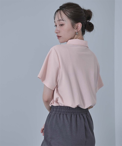 miette（ミエット）の「アシンメトリーカラーポロシャツ（シャツ/ブラウス・レディース・ピンク/ネイビー/ホワイト系その他/ライトグレー・FREE）」の18枚目の写真