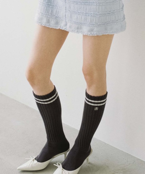 SNIDEL（スナイデル）の「ラインソックス（ソックス/靴下・レディース・ダークグレー/ベージュ/ブラック・FREE）」の13枚目の写真