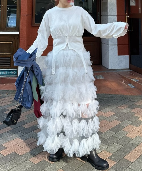 ポンポンフリルシアースカート（スカート）｜Alley Tokyo（アリー