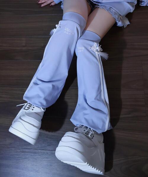 Whinny（ホワイニー）の「Whinny/カリスマニートきゃわたんパンダヒザカクシ（レッグウォーマー・レディース・サックスブルー/ブラック/ホワイト・FREE）」の16枚目の写真