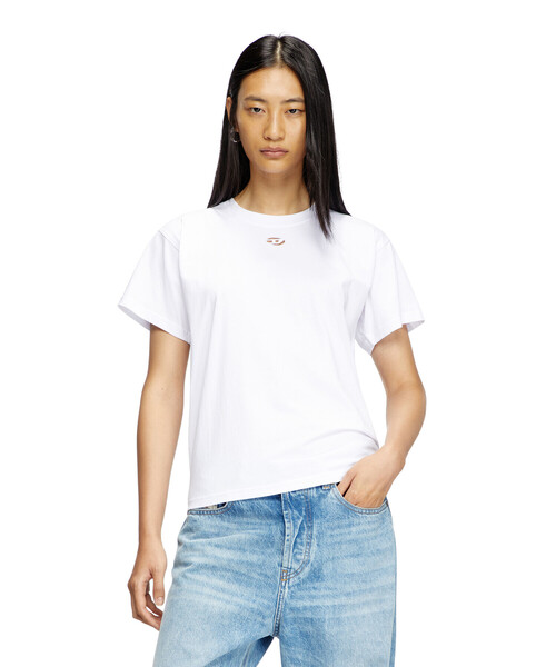 DIESEL（ディーゼル）の「ウィメンズ Tシャツ T-MAREY（Tシャツ/カットソー・レディース・ブラック/ホワイト・SMALL/X-LARGE/X-SMALL/LARGE/MEDIUM）」の6枚目の写真