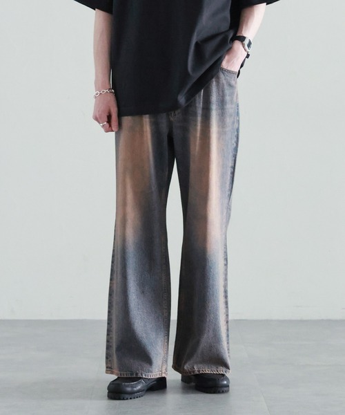 RAGEBLUE（レイジブルー）の「ヴィンテージライク/ライトオンスデニムバギーフレアパンツ（デニムパンツ・メンズ・ブルー系その他/ブルー/グレー・SMALL/MEDIUM/LARGE）」の3枚目の写真