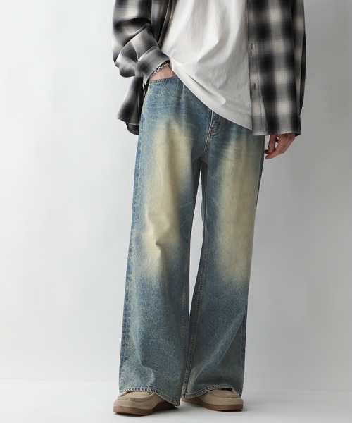 RAGEBLUE（レイジブルー）の「ヴィンテージライク/ライトオンスデニムバギーフレアパンツ（デニムパンツ・メンズ・ブルー系その他/ブルー/グレー・SMALL/MEDIUM/LARGE）」の15枚目の写真