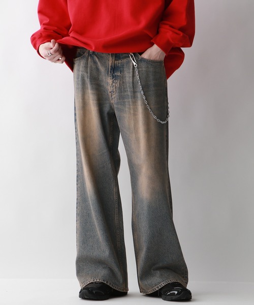 RAGEBLUE（レイジブルー）の「ヴィンテージライク/ライトオンスデニムバギーフレアパンツ（デニムパンツ・メンズ・ブルー系その他/ブルー/グレー・SMALL/MEDIUM/LARGE）」の13枚目の写真